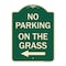Signmission No Parking on Grass with Left Arrow Heavy-Gauge Aluminum Architectural Sign, 24" x 18", G-1824-23687 A-DES-G-1824-23687 - alternate 1